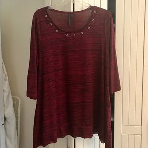 Plus size tunic knit blouse